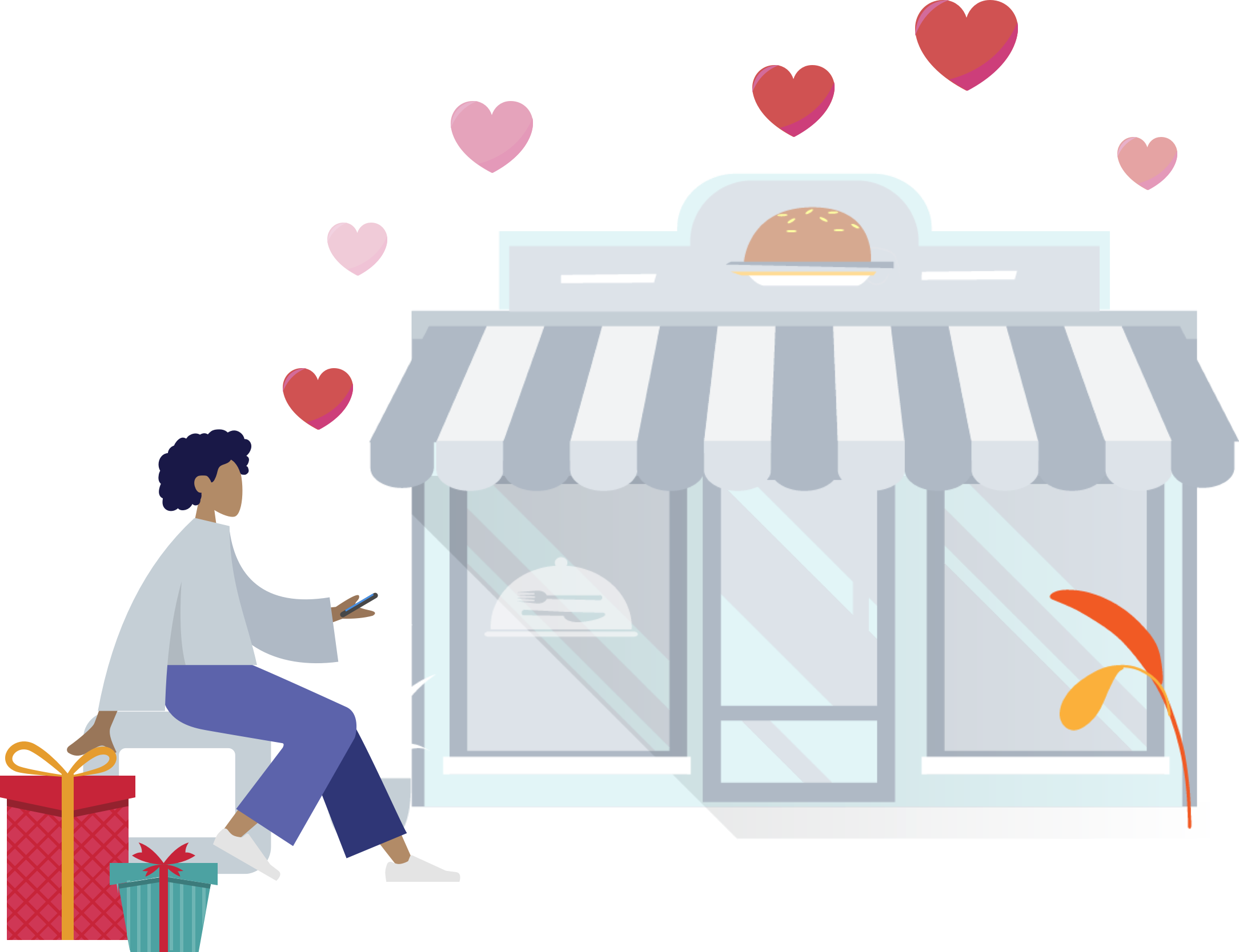 Customer loyalty program to increase retention Illustration for customer loyalty program to increase retention by rewarding customers